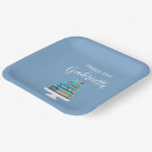 Personalisiert Blue Birthday Cake Pappteller (Gewinkelt)