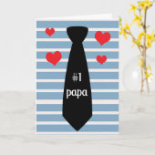 Personalisiert Blue Black Krawatte #1 Papa Vaterta Karte (Gelbe Blume)