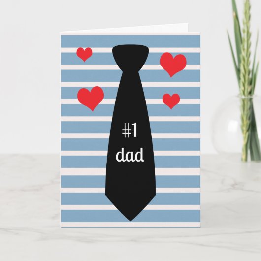 Personalisiert Blue Black Krawatte #1 Vater Vatert Karte (Vorderseite)