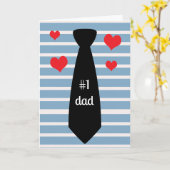 Personalisiert Blue Black Krawatte #1 Vater Vatert Karte (Gelbe Blume)