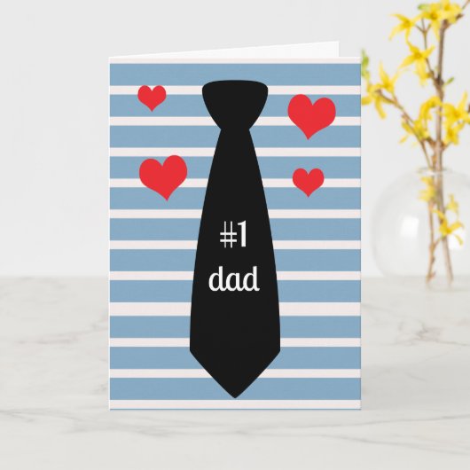 Personalisiert Blue Black Krawatte #1 Vater Vatert Karte (Gelbe Blume)