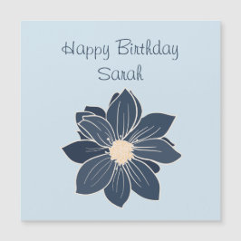 Personalisiert Blue Blume Happy Birthday Magnet