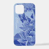 Personalisiert Blue Blume Lotus Mandala Chinoiseri iPhone Hülle (Rückseite)