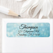 Personalisiert Blue Bokeh-Rücksendeadressen-Aufkle (Insitu)