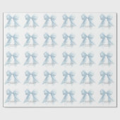 Personalisiert Blue Bow Girl Coquette Babydusche Geschenkpapier (Flach)