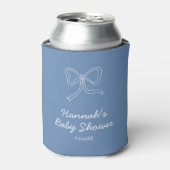 Personalisiert Blue Bow Ribbon Baby Dusche Gefalle Dosenkühler (Kanne Vorderseite)