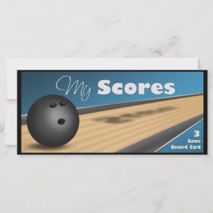 Personalisiert Blue Bowling Score Cards