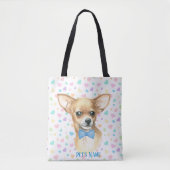 Personalisiert Blue Bowtie Chihuahua Tasche (Vorderseite)
