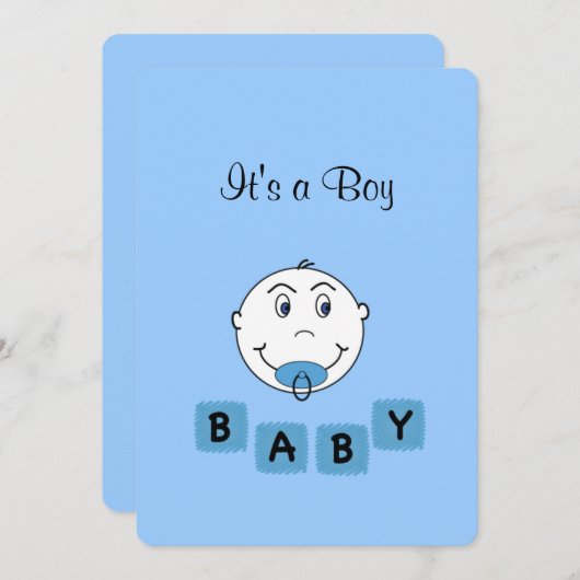 Personalisiert Blue Boy Ankündigung (Vorne/Hinten)