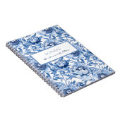 Personalisiert Blue Bridesmaid Name Floral Blume Notizblock (Rechte Seite)