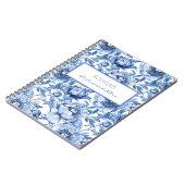 Personalisiert Blue Bridesmaid Name Floral Blume Notizblock (Linke Seite)
