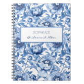 Personalisiert Blue Bridesmaid Name Floral Blume Notizblock (Vorderseite)