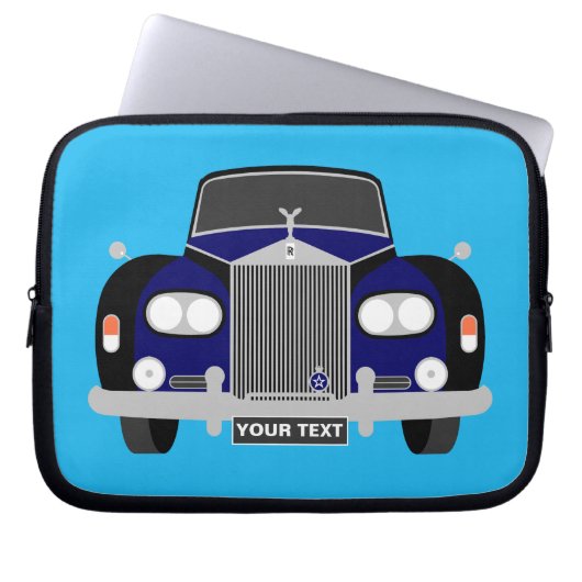 Personalisiert Blue British Classic Limousine Laptopschutzhülle (Vorderseite)