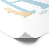 Personalisiert Blue Bunny Initial Kinderzimmer Pri Poster (Ecke)