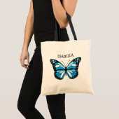 Personalisiert Blue Butterfly Tragetasche (Vorderseite (Produkt))
