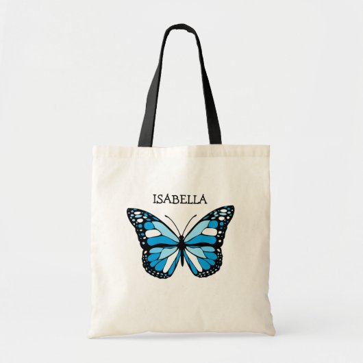 Personalisiert Blue Butterfly Tragetasche (Vorne)