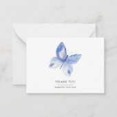 Personalisiert Blue Butterfly Vielen Dank Mitteilungskarte (Vorderseite)