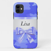 Personalisiert Blue Camouflage Blue Bow Case-Mate iPhone Hülle (Rückseite)