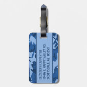 Personalisiert Blue Camouflage Gepäckanhänger (Rückseite vertikal)