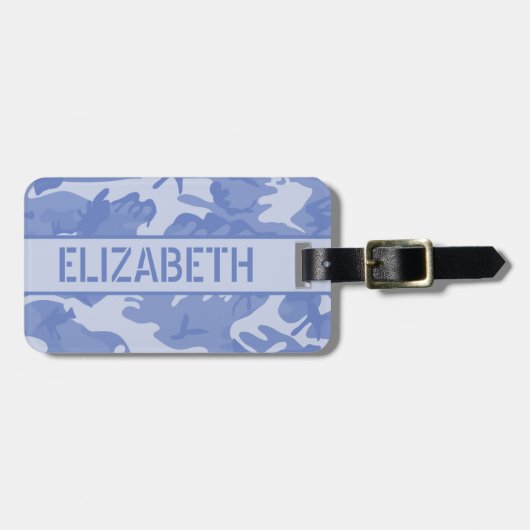 Personalisiert Blue Camouflage Gepäckanhänger (Vorderseite horizontal)