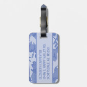 Personalisiert Blue Camouflage Gepäckanhänger (Rückseite vertikal)
