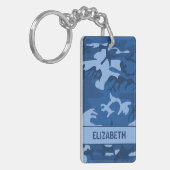 Personalisiert Blue Camouflage Schlüsselanhänger (Vorderseite links)