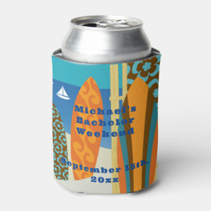 Personalisiert Blue Can Cooler Bachelor Surfwoche Dosenkühler