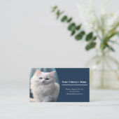 Personalisiert Blue Cattery Business Card Visitenkarte (Stehend Vorderseite)