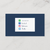 Personalisiert Blue Cattery Business Card Visitenkarte (Rückseite)