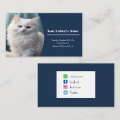 Personalisiert Blue Cattery Business Card Visitenkarte (Vorne/Hinten)
