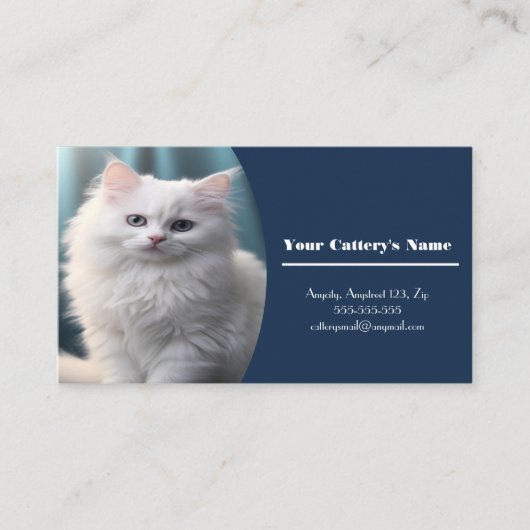 Personalisiert Blue Cattery Business Card Visitenkarte (Vorderseite)