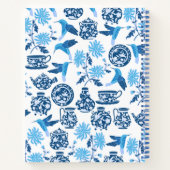 Personalisiert Blue Chinoiserie Notebook Notizblock (Rückseite)
