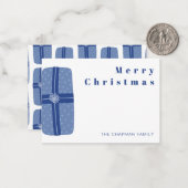 Personalisiert Blue Christmas Geschenk Geschenk Ge Mitteilungskarte (Vorderseite/Rückseite Beispiel)
