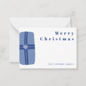 Personalisiert Blue Christmas Geschenk Geschenk Ge Mitteilungskarte (Vorderseite)