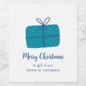 Personalisiert Blue Christmas Parcel Weinetikett (Einzelnes Label)