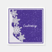 Personalisiert Blue Christmas Snowflake Serviette (Vorderseite)