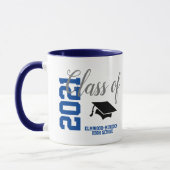 Personalisiert Blue Class of 2021 Gifts School Tasse (Links)