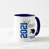 Personalisiert Blue Class of 2021 Gifts School Tasse (VorderseiteRechts)