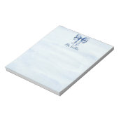 Personalisiert Blue Coquette Bow New Teacher Notizblock (Rotiert)