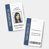 Personalisiert Blue Corporate Employee Security ID Ausweis (Front & Back)