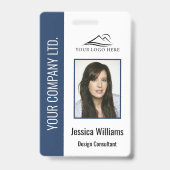 Personalisiert Blue Corporate Employee Security ID Ausweis (Front)
