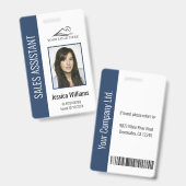 Personalisiert Blue Corporate Employee Security ID Ausweis (Front & Back)