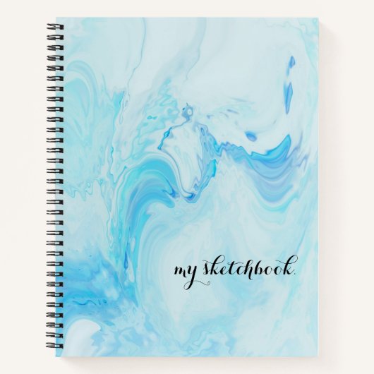 Personalisiert Blue Cover Minimalistisch Sketchboo Notizblock (Vorderseite)