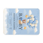 Personalisiert Blue & Cream Elephant Baby Dusche Magnet (Horizontal)