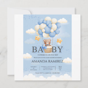 Personalisiert Blue & Cream Elephant Baby Dusche Save The Date