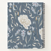 Personalisiert Blue Cream Floral Journal Notizblock (Rückseite)