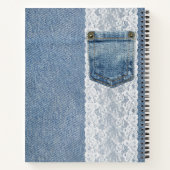 Personalisiert Blue Denim Lace DankJournal Notizblock (Rückseite)