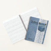 Personalisiert Blue Denim Lace DankJournal Notizblock (Innenseite)