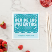 Personalisiert Blue Dia de los Muertos Paper Napki Serviette (Beispiel)