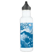 Personalisiert Blue Digital Fluid Art Marmor Edelstahlflasche (Rechts)